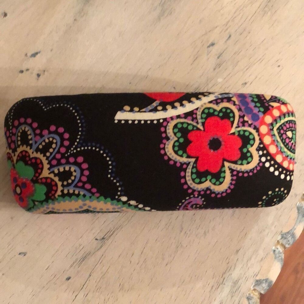 Vera Bradley Floral, happy, hard, sunglass, case, clam shell